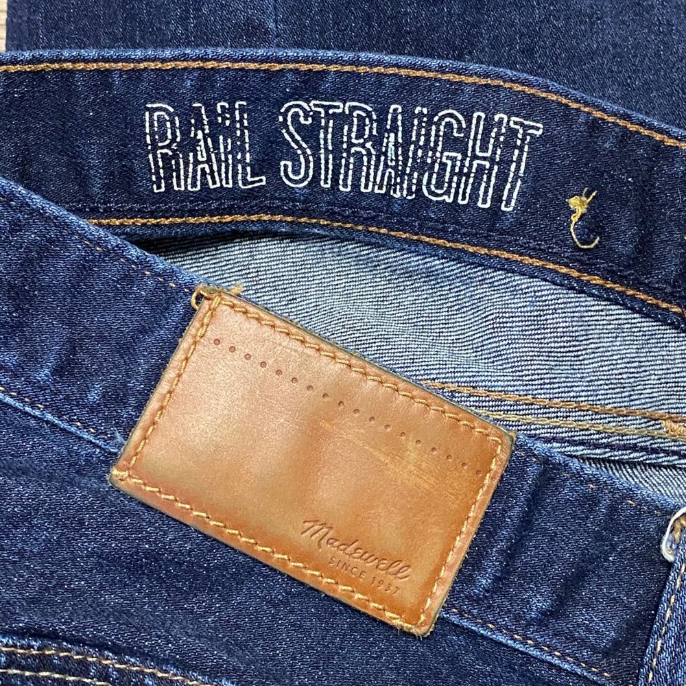 Madewell Jeans 27 x 32 Blue Rail Straight Stretch - Picture 6 of 7